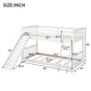 Twin over Twin Bunk Bed with Convertible Slide and Ladder  White