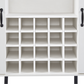 White Faux Rattan Barn Door Wine Cabinet with Wine Rack and Wine Glass Rack, Double Door Design with Removable Shelves