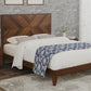 Mid-Century Modern Platform Bed Wood Slat Support with No Box Spring Needed,King Walnut