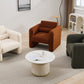 Modern Chair with Sheepskin Sherpa Fabric, Soft Cushion Armchair in Seaweed Green for Living Rooms