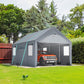 10x20 ultra large portable carport garage with rolling shutter windows and waterproof cloth, metal roof and side walls