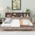 Full Size Daybed Frame with Storage Bookcases Wood Light Oak