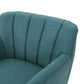 Mid-Century Modern Fabric Club Chair, Dark Teal and Natural Finish, Perfect for Living Rooms