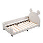 Twin Size Upholstered Daybed with Carton Ears Shaped Headboard White