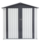 XWT014 Garden Metal Storage Shed Gray White 6x4x6ft outdoor storing tools Rainproof Hinge door version