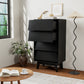 4 Drawer Double Dresser Features Vintage-style and Bevel Design