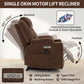 Okin motor Up to 350 LBS Chenille Power Lift Recliner Chair Brown