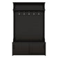 Hall Tree with Roof Rack and Storage Platform, Corridor Shoe Cabinet with Sliding Door and 5 Hooks, Black