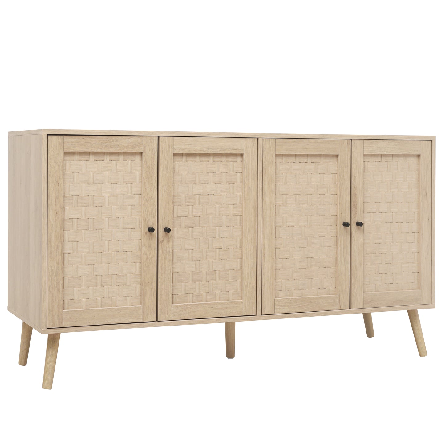 4-Door Accent Cabinet Sideboard Buffet with Adjustable Shelves, Stylish Storage for Entryways and Living Rooms