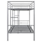 Metal bunk bed/sturdy/noise reduction/2 side ladders/safety guardrails/CPC certification/no spring box required (Silver)