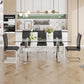 Modern Tempered Glass Dining Table, 79" x 39" x 30", Sleek Design for Dining Rooms