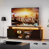 Gaming TV Stand for PS5 with Power Outlet,for TVs 75 inch and Below,LED Entertainment Center,Suitable for Living Room,Bedroom