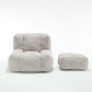 Fluffy bean bag chair Super soft couch chair with memory foam and footstool Indoor modern focus bean bag chair