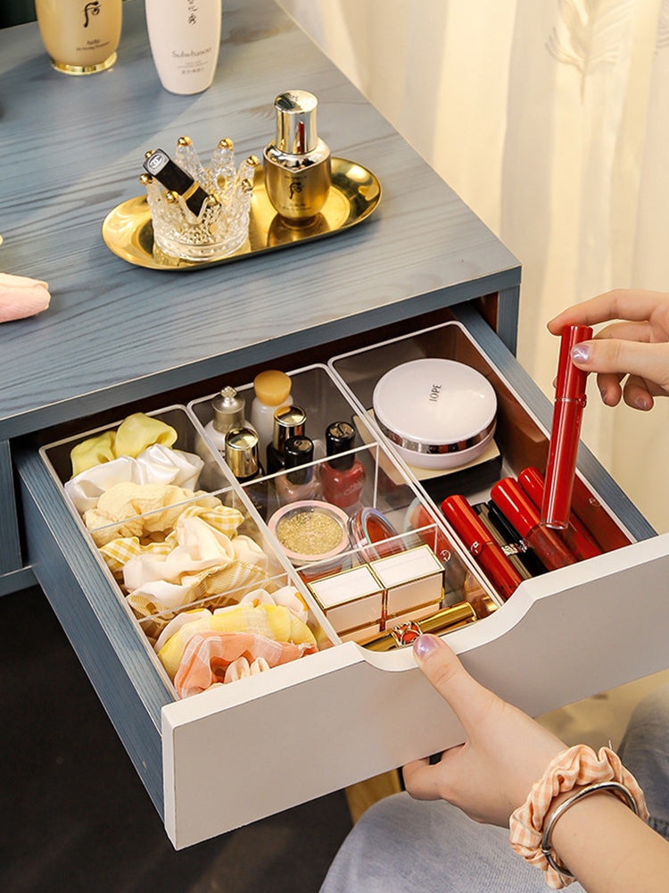 Transparent Drawer With Built-In Partition Box Dressing Table Cosmetic Lipstick Can Be Stacked For Storage Classification Of Desktop Debris