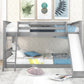 Full over Full Bunk Bed with Convertible Slide and Ladder  Gray