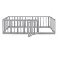 Twin Size Wood Daybed Frame with Fence Gray(OLD SKU :WF289661AAE)