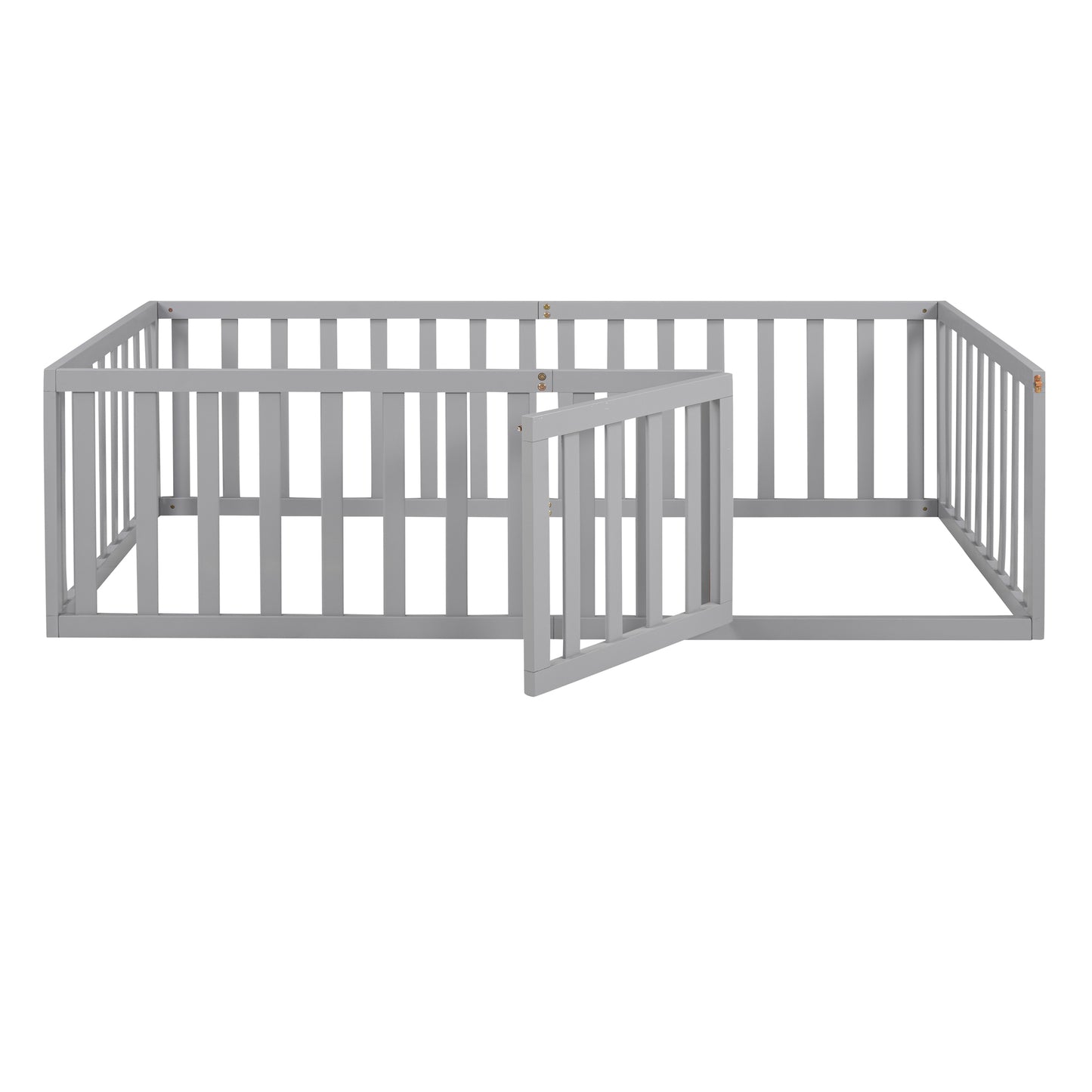 Twin Size Wood Daybed Frame with Fence Gray(OLD SKU :WF289661AAE)