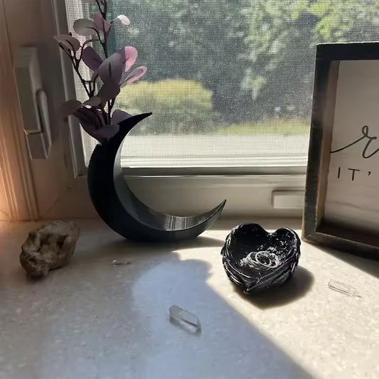 Jarrón lunar gótico impreso en 3D, decoración única para el hogar con flores secas y artificiales, idea de regalo perfecta