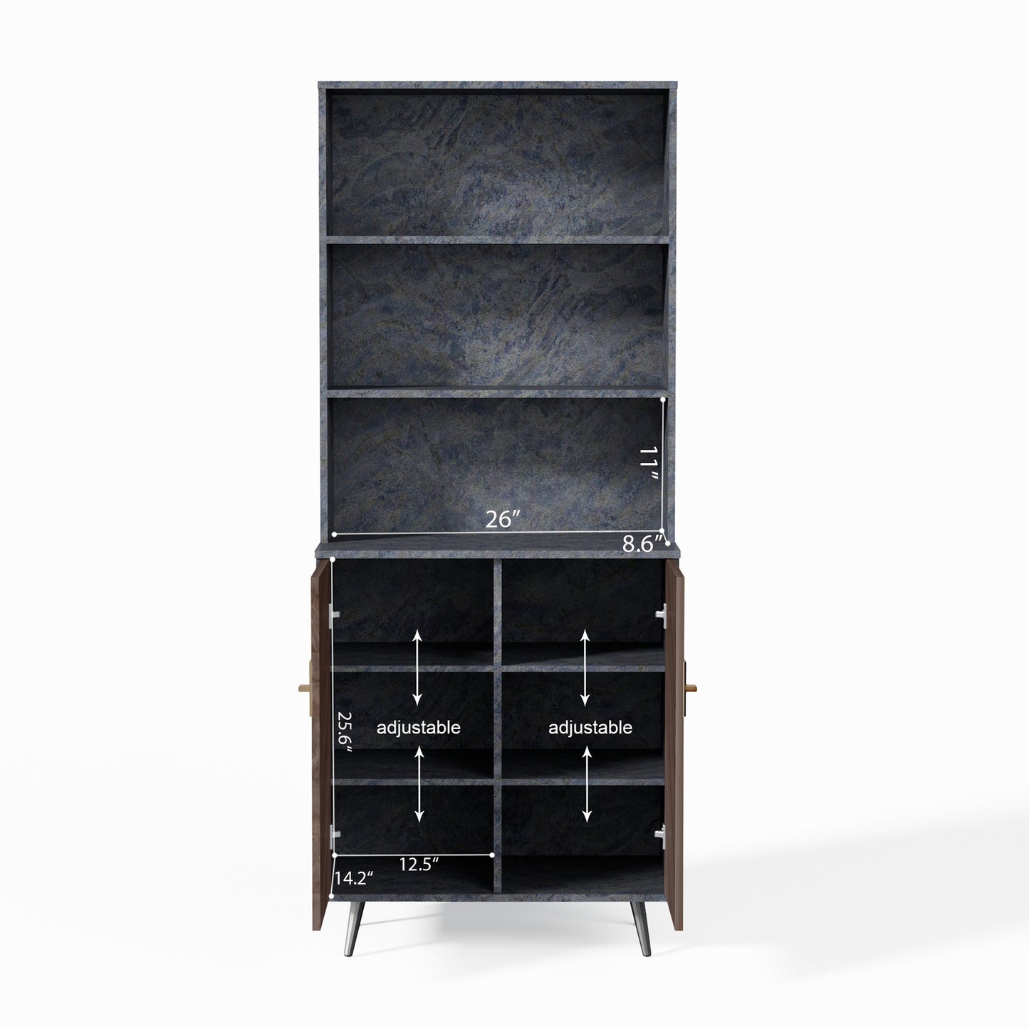 Accent Storage Cabinet with Doors, Bar Cabinet Buffet for Living Rooms, Hallways, and Kitchens