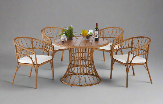 Outdoor Bamboo Dining Set (5 pcs)