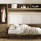 Full Size Murphy Bed with Wardrobe, Drawers, and Open Shelves, Antique Grey Finish for Functional Bedrooms