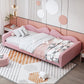 Twin size Upholstered Daybed, Sherpa Fabric Sofabed with Cloud-Shaped Backrest, No Box-spring Needed, Pink