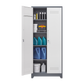 Metal storage cabinets, lockable cleaning tool cabinets, high broom tool organizers, and large storage cabinets in storage store