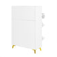 U-Can Shoe Cabinet with 2 Flip Drawers, 2 Slide Drawers, and 1 Shelf, Modern White Finish