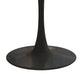 42" Modern Round Dining Table with Printed Oak Color Grain Table Top and Metal Base