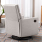 Modern Upholstered Rocker Nursery Chair Plush Seating Glider Swivel Recliner Chair Tan