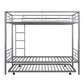 Twin-Over-Twin Metal Bunk Bed With Trundle Can be Divided into two beds No Box Spring needed White