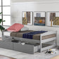 Twin size platform bed, with two drawers, gray