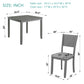 5 Piece Modern Dining Set, Square Wooden Dining Table with 4 Upholstered Chairs for Kitchen, Dining Room, Gray