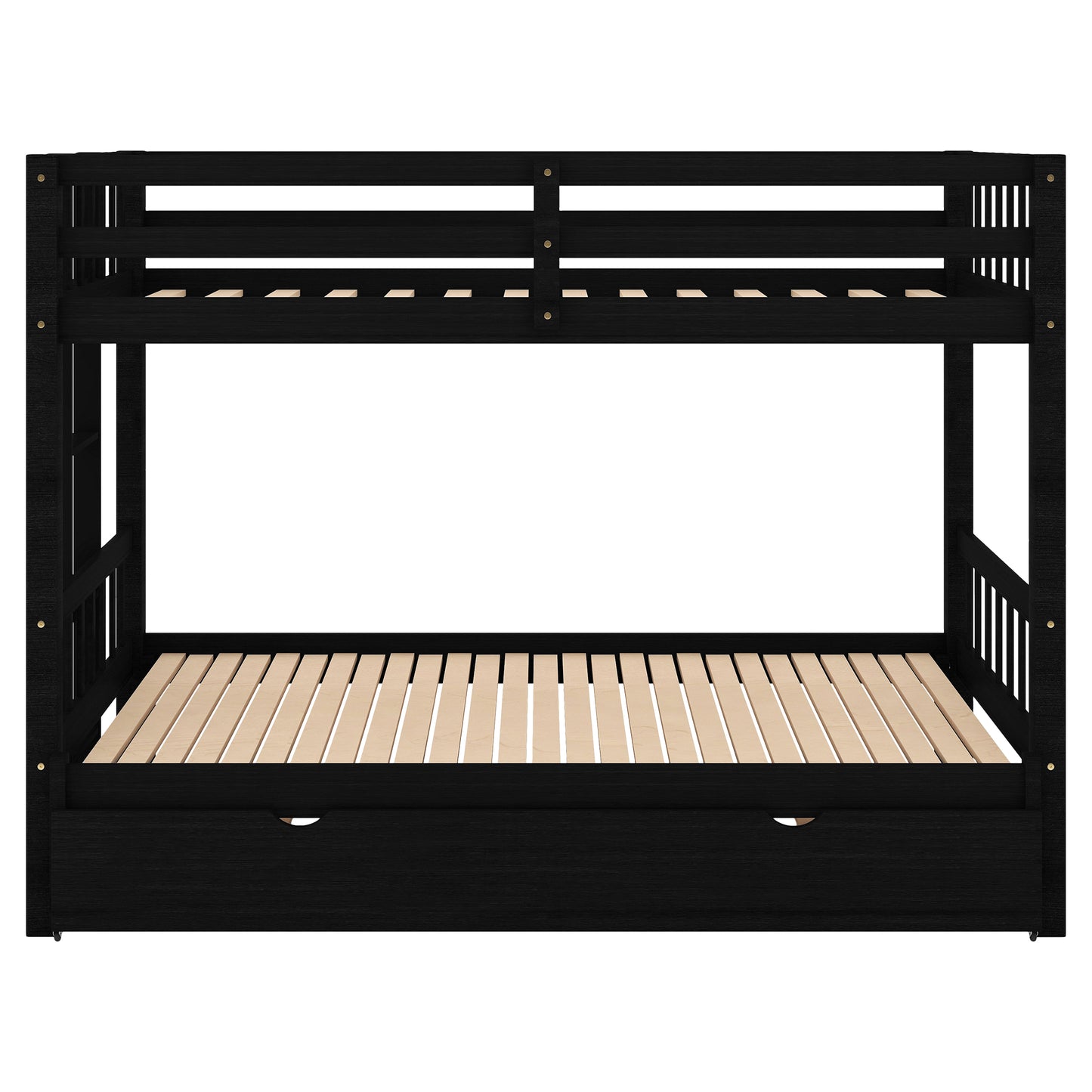 Twin over Pull-out Bunk Bed with Trundle  Espresso