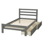 Wood platform bed with two drawers  twin (gray)