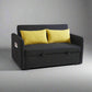 Twins Sofa Bed in Black Fabric, Stylish and Functional Convertible Design for Small Spaces