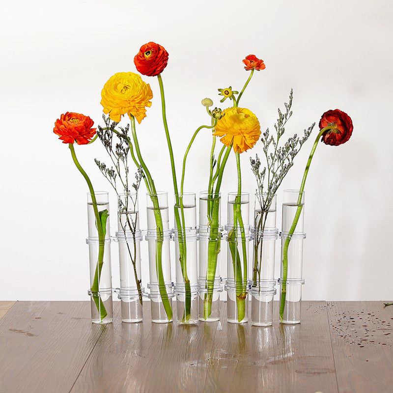 INS Wind Home Test Tube Vase Glass Flower Art Aquaculture Flower Set Flower Vase Decoration Ornaments