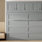 Full Size Murphy Bed Wall Bed with Top Cabinets, Gray Finish for Space-Saving Bedrooms