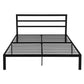 Queen Size Metal Bed Frame with Headboard Black