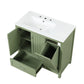 36" Bathroom Vanity with Sink, Double Door Cabinet, Large Drawer, and Flip Drawer, Green Finish