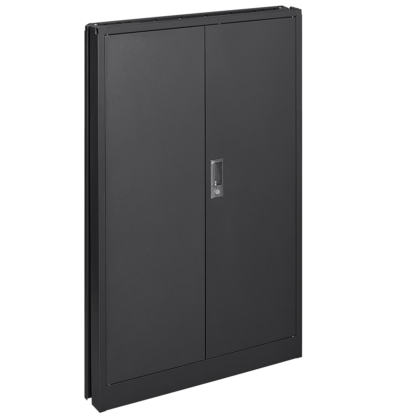 Metal storage cabinet with locked door and adjustable shelf foldable storage cabinet black