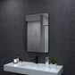 24x36 inch aluminum frame round rectangular bathroom wall mirror, matte black rust proof, tempered glass mirror