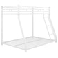 Metal Floor Bunk Bed  Twin over Full White