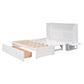 Queen Size Mobile Murphy Bed with Drawer and Little Shelves on Each Side White