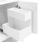 Bathroom Vanity with Sink Multi-functional Bathroom Cabinet with Doors and Drawers Solid Frame and MDF Board, White