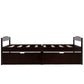 Twin size platform bed, with two drawers, espresso