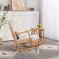 Rocking Chair Upholstered Fabric Rocking Armchair Indoor with High Backrest Glider Chairs and Lumbar Pillow for Living Room