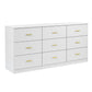 Modern White 9-Drawer Dresser, Wide Chest of Drawers with Ample Storage for Bedrooms