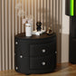 Elegant PU Nightstand with 2 Drawers and Crystal Handle,Fully Assembled Except Legs&Handles,Storage Bedside Table - Black