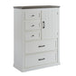 Farmhouse 5 drawer bedroom dressing table, high drawer cabinet white wooden bedroom dressing table.